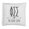 Super cute sorority boho design custom printed on white or natural cotton throw pillow cover.