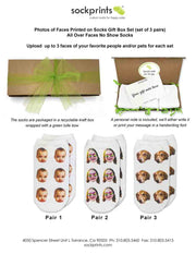 Fun gift box of personalized socks with your photos printed on them