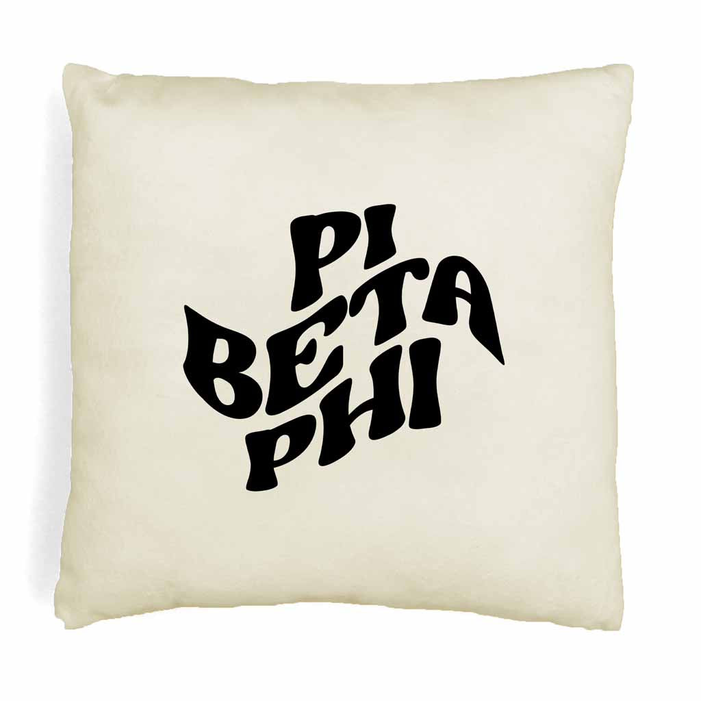 Super cute sorority boho design custom printed on white or natural cotton throw pillow cover.