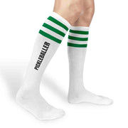 Custom printed pickleball design digitally printed on the side of the socks by sockprints.