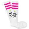 Super cute pickleball socks with custom design play pickleball by sockprints digitally printed on knee high socks.
