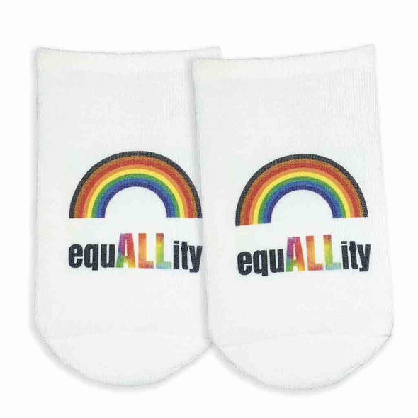 Equallity for all  custom printed on no show socks.