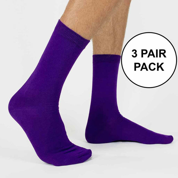 Sockprints comfortable purple flat knit cotton dress socks for men sold as is blank size large for men.