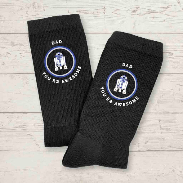 funny black crew socks  for dad with a star wars theme