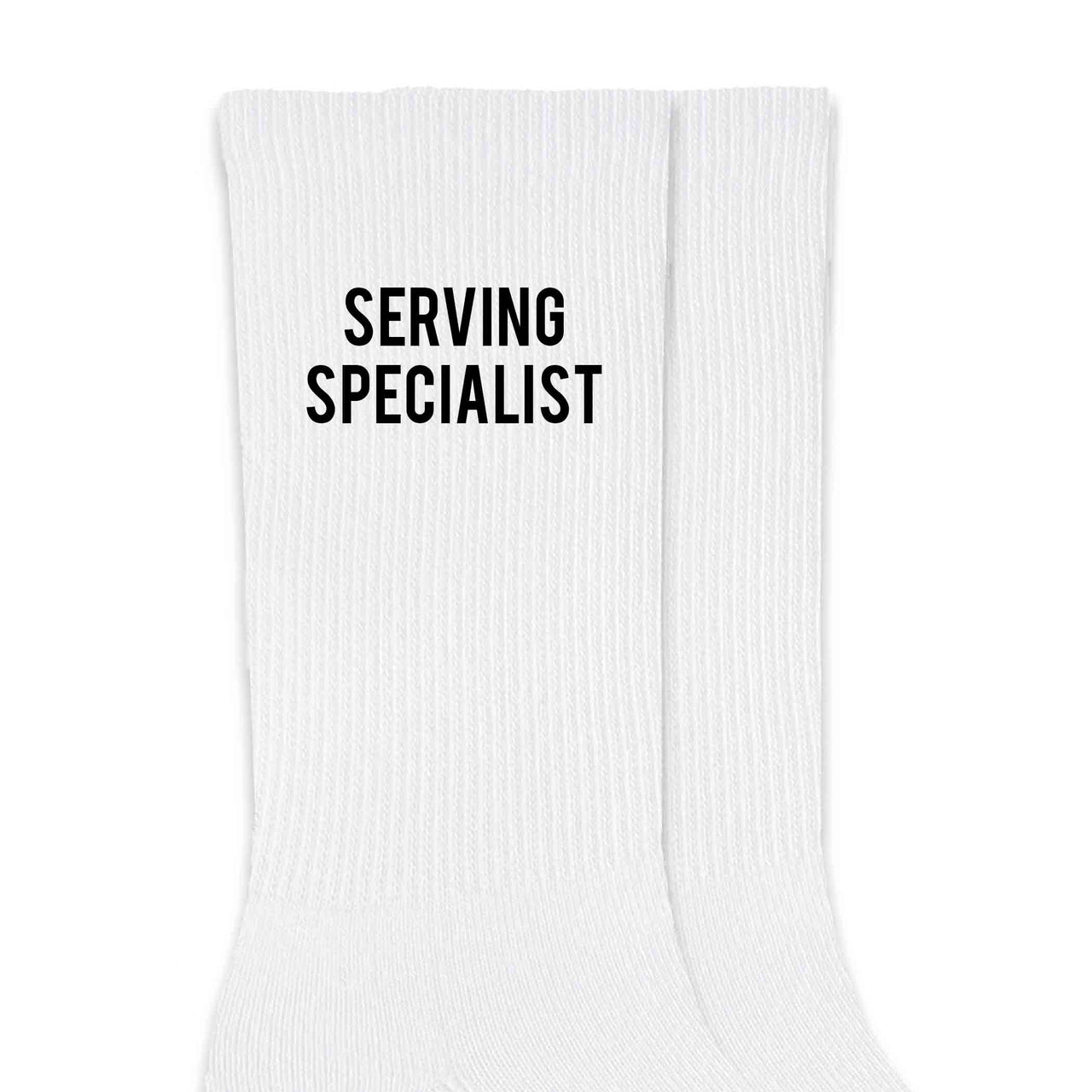Serving Specialist White Crew Socks