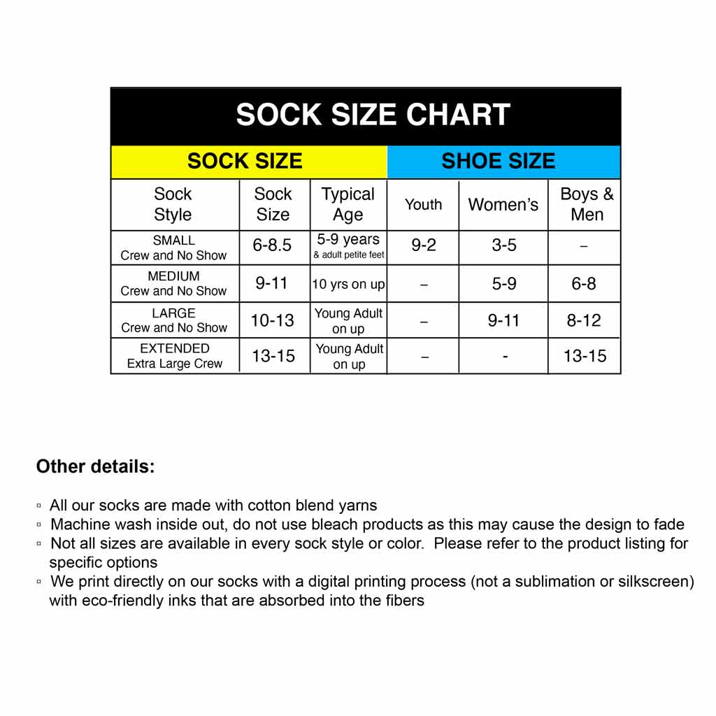 Sock sizing chart. 