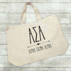 Alpha Sigma Alpha sorority name and letters custom printed on canvas tote bag