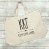 Kappa Kappa Gamma sorority name and letters custom printed on canvas tote bag