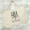 Theta Phi Alpha sorority name and letters custom printed on canvas tote bag