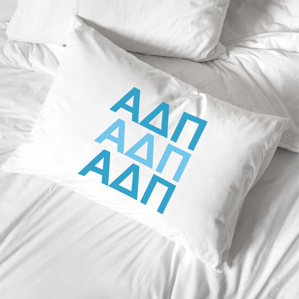 Alpha Delta Pi sorority letters custom printed on pillowcase