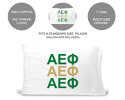 Alpha Epsilon Phi sorority letters custom printed on pillowcase