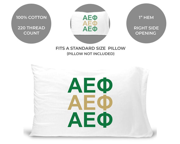 Alpha Epsilon Phi sorority letters custom printed on pillowcase
