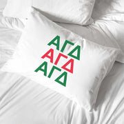 Alpha Gamma Delta sorority letters custom printed on pillowcase