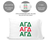 Alpha Gamma Delta sorority letters custom printed on pillowcase