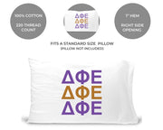 Delta Phi Epsilon sorority letters custom printed on pillowcase