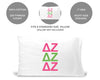 Delta Zeta sorority letters custom printed on pillowcase