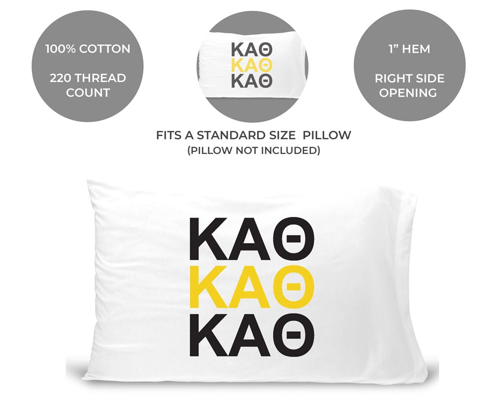 Kappa Alpha Theta sorority letters custom printed on pillowcase