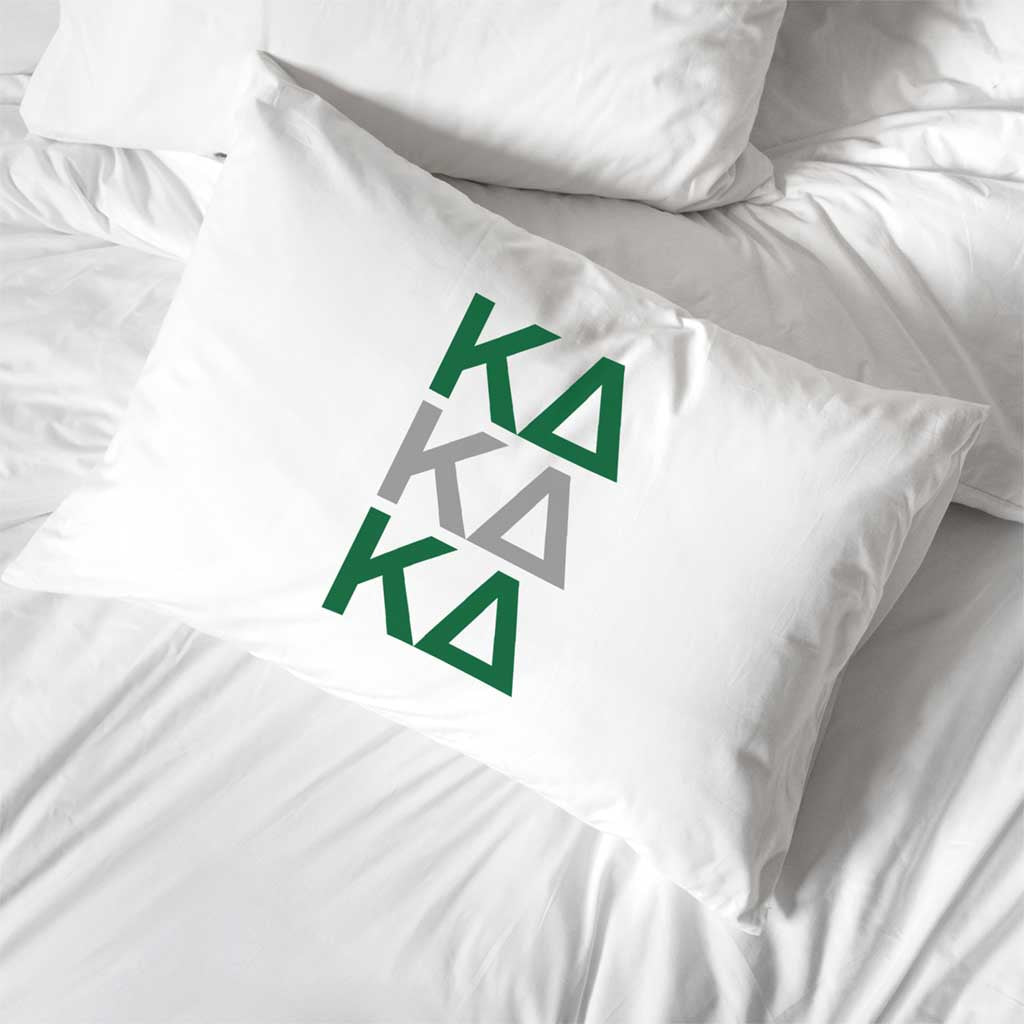 Kappa Delta sorority letters custom printed on pillowcase