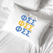 Phi Sigma Sigma sorority letters custom printed on pillowcase