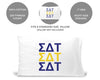 Sigma Delta Tau sorority letters custom printed on pillowcase