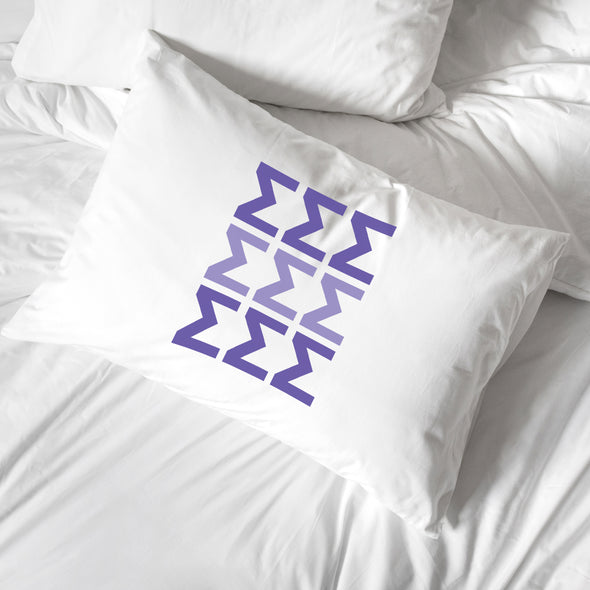 Sigma Sigma Sigma sorority letters custom printed on pillowcase