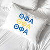 Theta Phi Alpha sorority letters custom printed on pillowcase