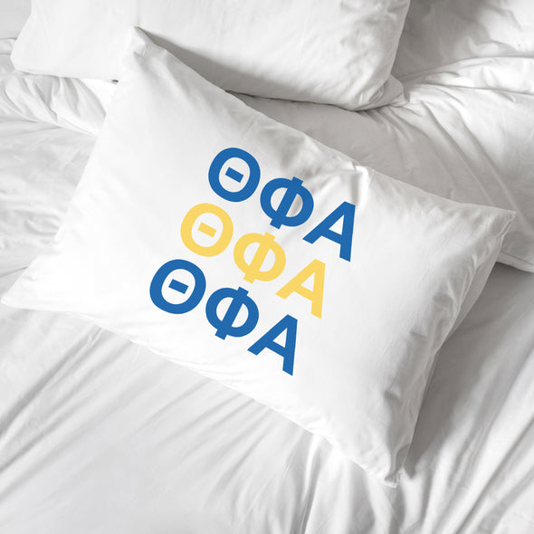 Theta Phi Alpha sorority letters custom printed on pillowcase