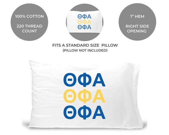 Theta Phi Alpha sorority letters custom printed on pillowcase