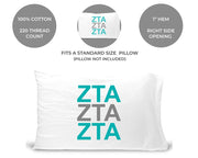 Zeta Tau Alpha sorority letters custom printed on pillowcase