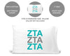 Zeta Tau Alpha sorority letters custom printed on pillowcase