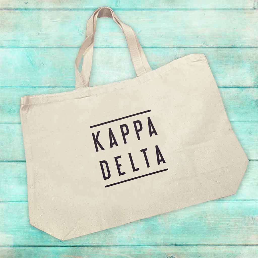 Kappa Delta printed on a natural cotton canvas tote