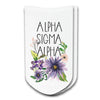Alpha Sigma Alpha sorority socks with the sororities floral design printed on the socks