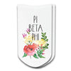 Pi Phi sorority socks with the sororities floral design printed on the socks