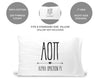 Alpha Omicron Pi sorority letters and name custom printed on standard pillowcase
