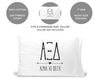 Alpha Xi Delta sorority name and letters custom printed on cotton pillowcase