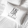 Delta Phi Epsilon sorority name and letters custom printed on pillowcase