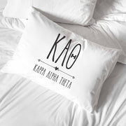 Kappa Alpha Theta sorority letters and name printed on pillowcase