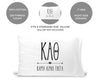 Kappa Alpha Theta sorority name and letters custom printed on cotton pillowcase