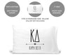 Kappa Delta sorority name and letters boho design custom printed on pillowcase