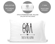 Theta Phi Alpha sorority letters and name custom printed on pillowcase