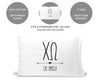 Chi Omega sorority name and letters custom printed on cotton pillowcase