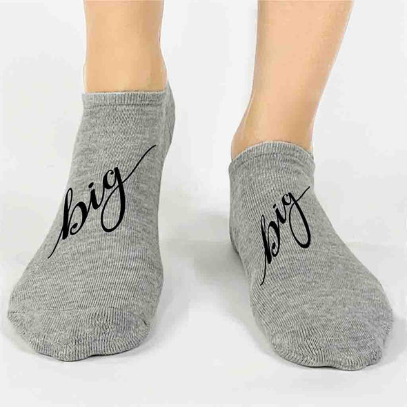 Big Little Sorority Script Writing No Show Socks - 5 Color Options