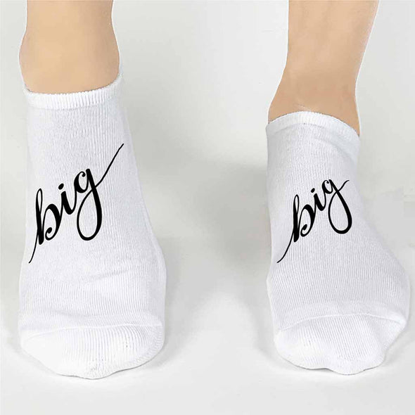 Big Little Sorority Script Writing No Show Socks - 5 Color Options