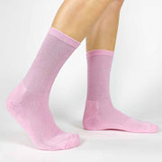 soft cotton light pink crew socks used to personalize with your design