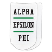 Alpha Epsilon Phi sorority socks are the perfect cotton socks for bid day chapter orders with our bulk discount
