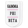 Gamma Phi Beta sorority no show socks are perfect for a sorority bid day gift set