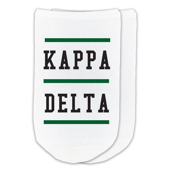 KD sorority no show socks are perfect for a sorority bid day gift set