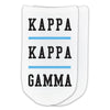 Kappa sorority socks are the perfect cotton socks for bid day chapter orders with our bulk discount