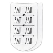 AD Pi sorority cotton socks with Greek letters part of this sorority gift pack