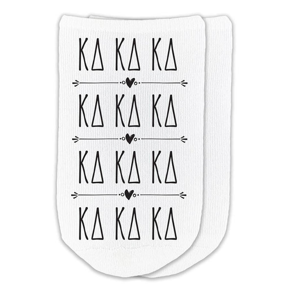 KD sorority cotton socks with Greek letters are part of this sorority gift pack